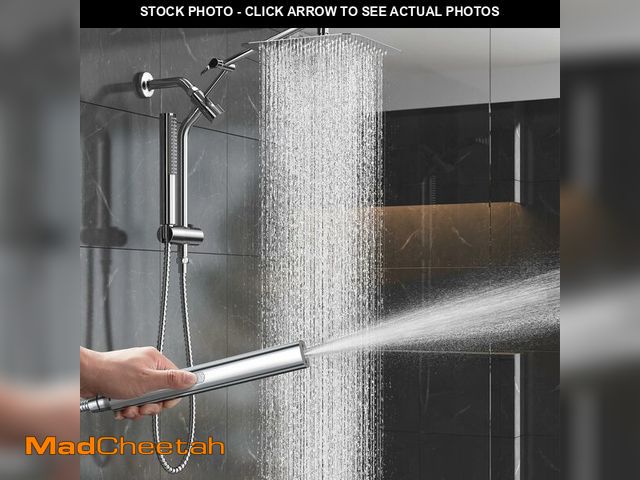 Lot 74-12718498 - Veken 10" Luxurious All Metal Rain Shower Head with Handheld, High Pressure Rainfall Shower Heads wi...