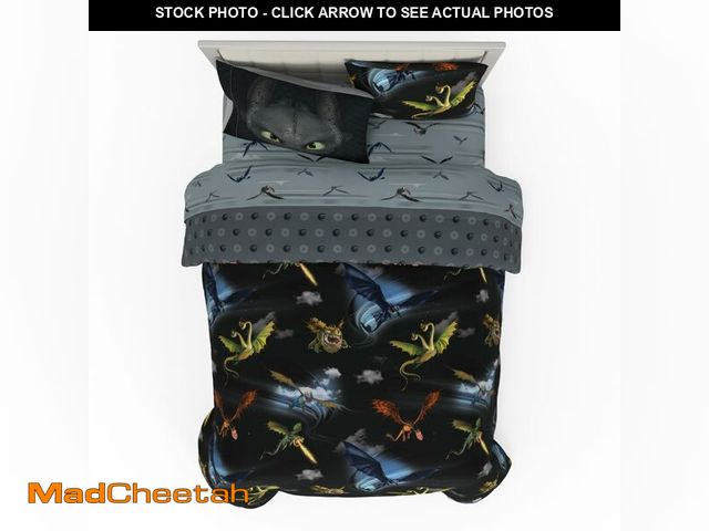 Lot 74-13950683 - How to Train Your Dragon Kids Bedding Super Soft &amp; Cozy Reversible Microfiber Comforter and Shee...