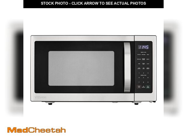 Lot 74-14182702 - Vissani 1.6 cu. ft. Countertop Microwave in Fingerprint Resistant Stainless Steel - UNUSED