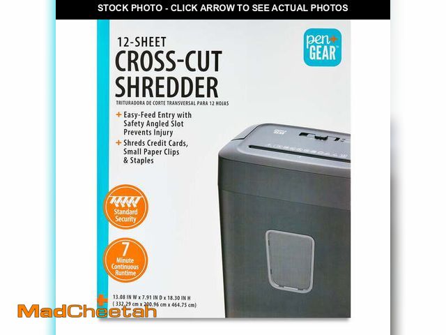 Lot 74-12556642 - Pen+Gear 12-Sheet Cross-Cut Paper/Credit Card Shredder with 5.5 Gallon Bin, Black, Home &amp; Office...