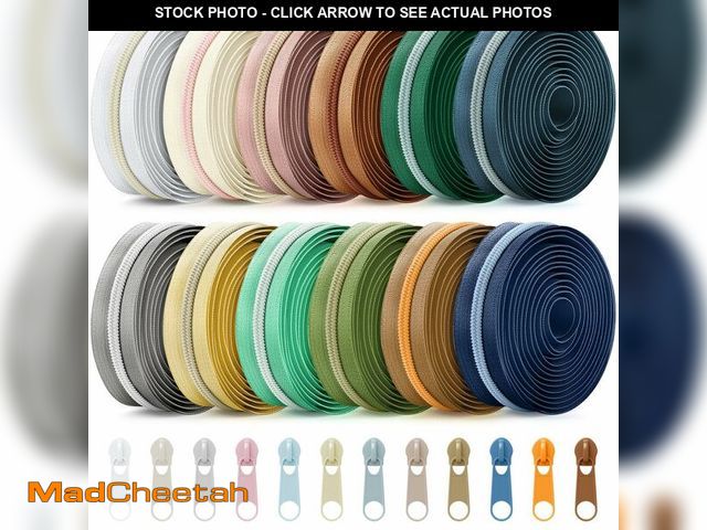 Lot 74-12977957 - Solsew 12 Pcs 36 Yards Colourful Zippers for Sewing #5 Nylon Contrasting Colors Assorted Zipper by T...