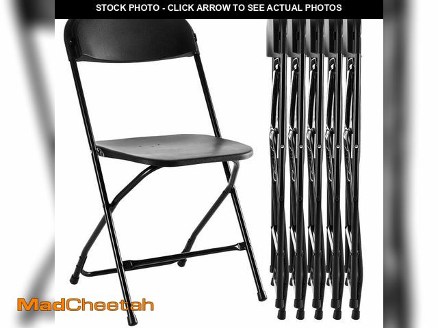 Lot 74-12694751 - Sweetcrispy Folding Chair 6 Pack, Plastic Foldable Chairs with 330-Pound Capacity, Sturdy Metal Port...