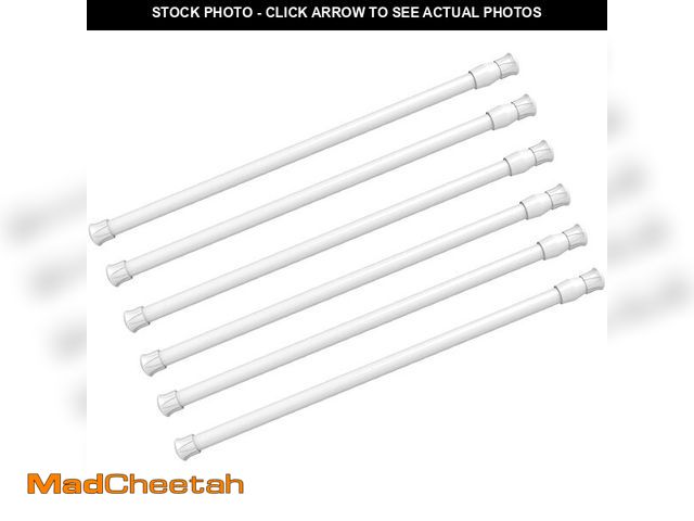 Lot 74-12432121 - 6 Pack Spring Tension Curtain Rod Adjustable Length for Kitchen, Bathroom, Cupboard, Wardrobe, Windo...