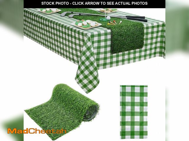 Lot 74-13718519 - Patelai 2 Pcs Masters Golf Party Table Decorations 1 Artificial Grass Table Runner 1 Green and White...