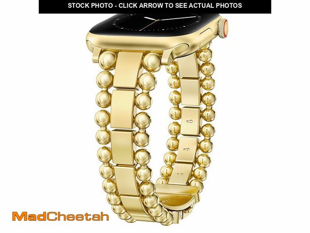 Lot 74-13575570 - TOYOUTHS Beaded Bracelet Compatible with Apple Watch Bands 42/41/40/38mm Women, Dressy Fancy Stainle...