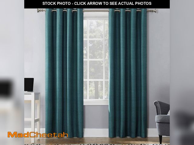 Lot 74-12871833 - Sun Zero Duran Teal Polyester Geometric 50 in. W x 84 in. L Thermal Grommet Blackout Curtain (Single...