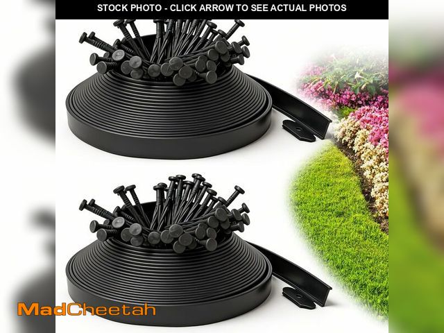 Lot 74-13951589 - Landscape Edging for Garden Border, 118 FT 2-Inch Tall Plastic Edging Borders, Rubber No Dig Landsca...