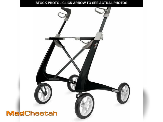 Lot 74-13418757 - byACRE Carbon Ultralight Rollator Walker with Organizer Bag, Wide Track, 18.5" x 24" Seat (W x H), B...