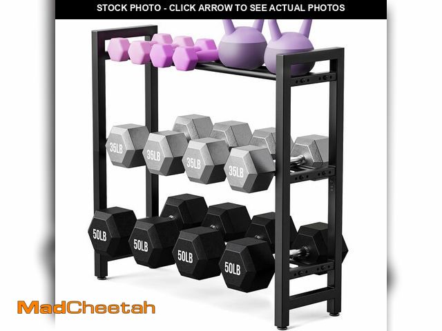 Lot 74-14263688 - 3 Tier Dumbbell Rack, Weight Rack for Home Gym, 390 lb Capacity - UNUSED