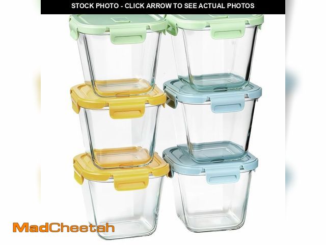 Lot 74-14272835 - Susukkie Borosilicate Glass Soup Containers with Lids, 4 Cup/32 oz, 6 Pack - UNUSED
