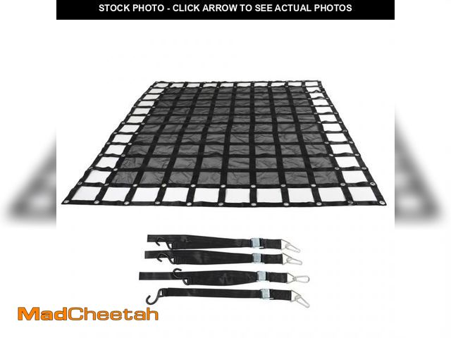 Lot 74-12149364 - elfinrm Cargo Net, Heavy Duty Cargo Net with S-Hook Fittings, Adjustable Trailer Cargo Net, Truck Be...