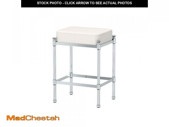 Lot 74-12054603 - Gatco 14.25 in. W x 19.5 in. H Bath Vanity Stool in Chrome - UNUSED