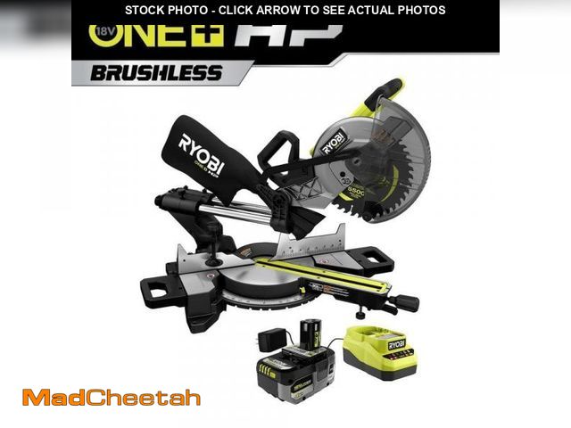 Lot 74-12034801 - RYOBI ONE+ HP 18V Brushless Cordless 10 in. Sliding Compound Miter Saw Kit with 4.0 Ah HIGH PERFORMA...