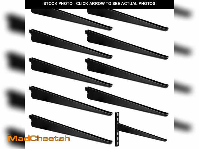 Lot 74-14215447 - Yalikop 10 Pack Adjustable Shelf Brackets for Double Track System Closet Organization Heavy Duty Wir...