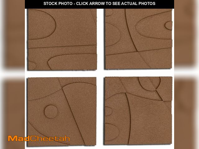 Lot 74-13952963 - OIUYTOH Wall Art For bedroom Beige 3D Texture Geometric Decor for Home artwork painting 12" x 12" 4 ...