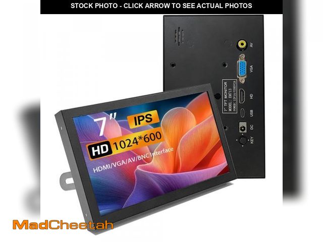 Lot 74-12432185 - 7 Inch Mini Monitor HDMI, Portable Vga Monitor with AV BNC 1024Ãâ600 LCD Screen with Built-in Spe...