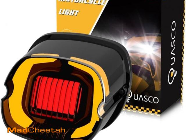 Lot 74-12129654 - QUASCO LED Strobe Brake Tail Light Rear Turn Signals Smoked Taillight Compatible with Harley Dyna Sp...