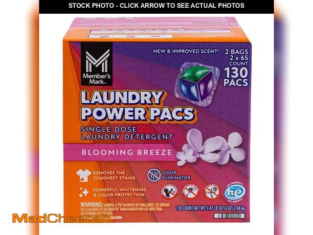 Lot 74-12406892 - Member's Mark Laundry Power Pacs, Blooming Breeze, 130 Ct. - UNUSED