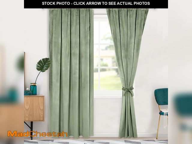 Lot 74-10901711 - Hiasan Velvet Curtains 84 inches-Blackout Thermal Insulated Solid Soft Curtains for Bedroom Living R...