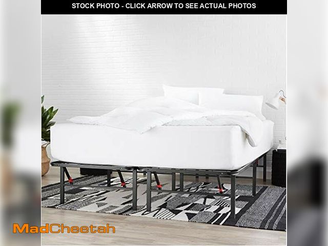 Lot 74-12632815 - Basics Bed Frame with Storage, Foldable Metal Platform, Sturdy Steel, No Box Spring Needed, 14-inch ...