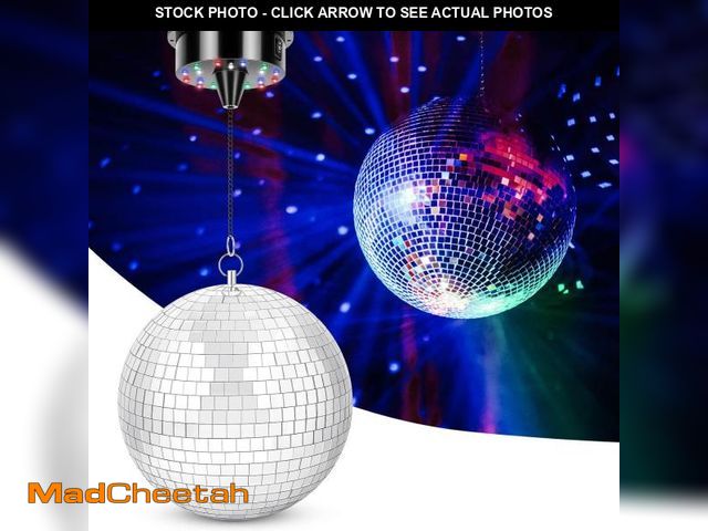 Lot 74-12329083 - Meagoo Disco Ball with Motor and Light, 8" Hanging Mirror Ball and 6RPM Batteries Powered Rotating M...