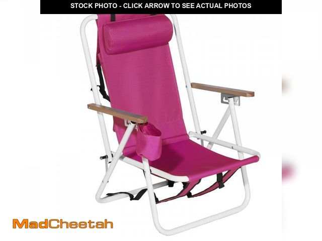 Lot 74-12159143 - Ktaxon Backpack Beach Chair, Outdoor 4-Level Adjustable Folding Chair, Removable Headrest, Oxford Cl...