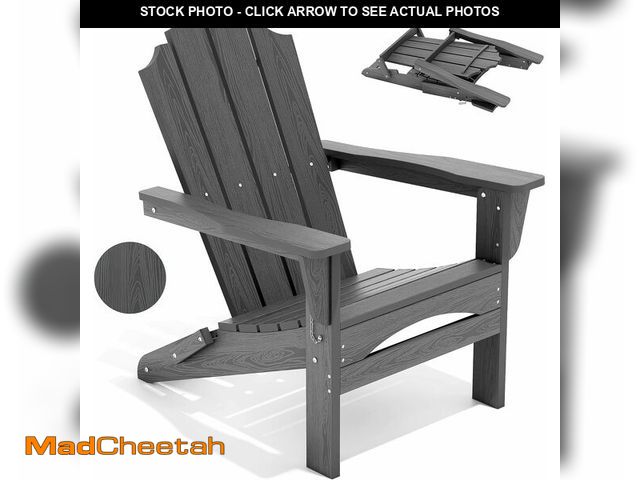 Lot 74-12762504 - SYHAON Outdoor Folding Adirondack Chair, Patio Chairs, HDPE All-Weather Foldable Adirondack Chairs, ...
