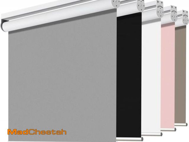 Lot 74-12096271 - Joydeco 33 Inch Wide Cordless Blackout Window Fabric Blinds and Shades for Indoor Outdoor Windows Li...