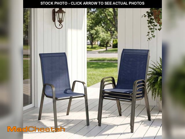 Lot 74-14311142 - Pirecart 4PCS Patio Chairs Set Outdoor Breathable Textilene Stackable Chairs with Metal Frame, Armre...
