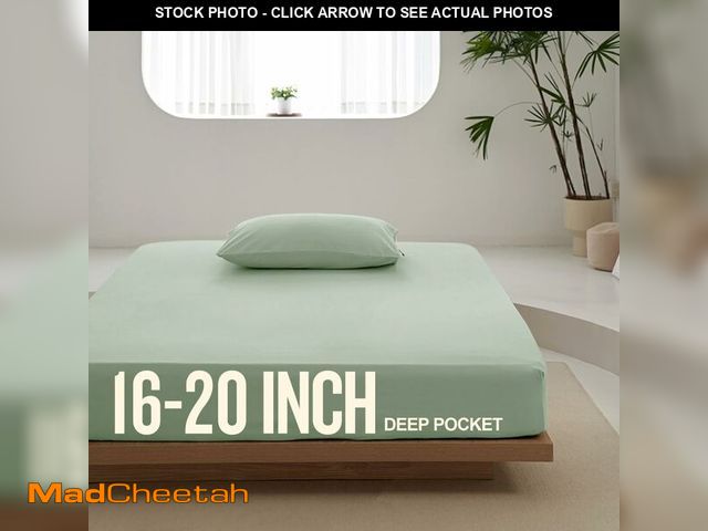 Lot 74-14212435 - PILOO Deep Pocket Fitted Sheet Only - Premium 2000TC Microfibre, Extra Soft, Snug Fit, Wrinkle-Free,...