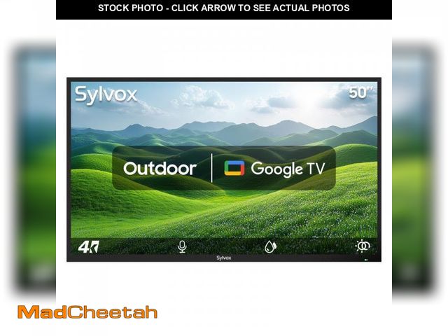 Lot 74-12270979 - SYLVOX 50 Inch Outdoor Smart Television Weatherproof Google TV, 4K 700NIT High Brightness Temperatur...