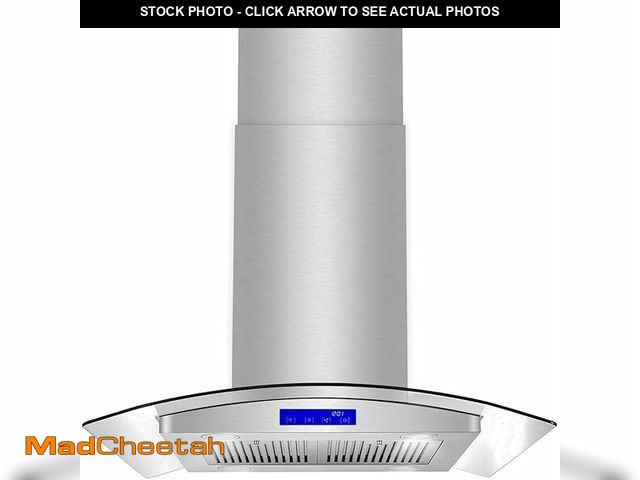 Lot 74-11646956 - COSMO COS-668ICS750 30 in. Lumin Collection 380 CFM Ducted Island Range Hood, Soft Touch Controls, L...