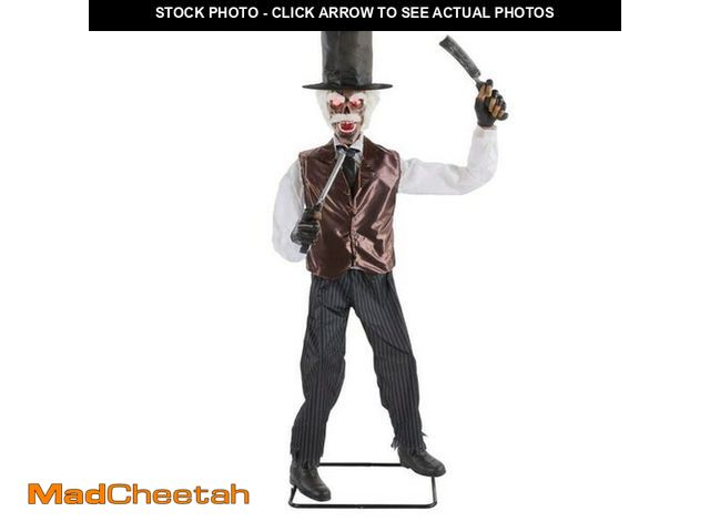 Lot 74-12772454 - 7ft.Grave &amp; Bones Animated LED Zombie Barber H15 - USED