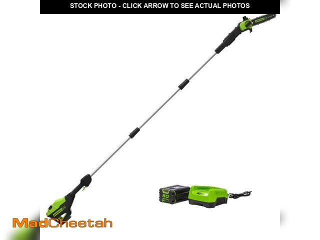 Lot 74-12151202 - Greenworks 80-volt 10-in 2 Ah Battery Pole Saw Battery Included , Charger Included - USED