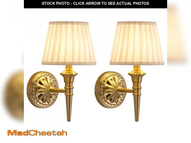 Lot 74-11552158 - KDG Cordless Wall Sconces Set of 2, Small Wireless 5200mAh Rechargeable Battery Fabric LED Wall Lamp...
