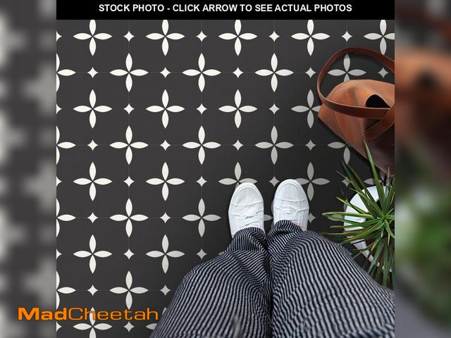 Lot 74-12118383 - MORCART 40 Sheet Peel and Stick Floor Tile, 7.87" x 7.87" Vinyl Flooring Waterproof, Star DIY Floori...