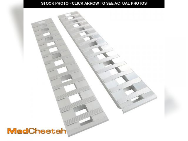 Lot 74-12445951 - labwork 84 inch X 14 inch Aluminum Ramps Trailer Ramps 1 Pair Hook Ramp Attachment End - UNUSED