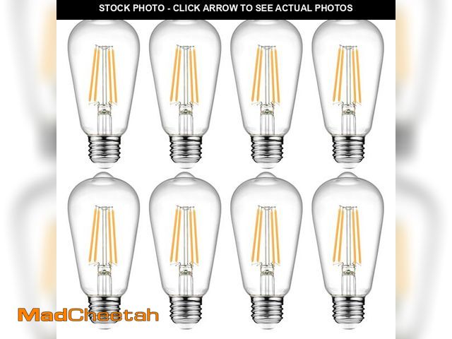 Lot 74-14294623 - Ascher Vintage LED Edison Bulbs, 6W, Equivalent 60W, Non-Dimmable, Warm White 2700K, ST58 Antique LE...