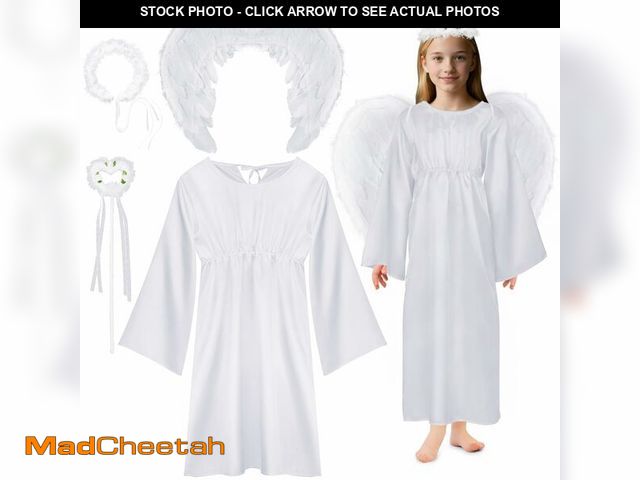 Lot 74-14208398 - Eurzom Angel Costume for Girls, Include Angel Dress Feather Wings Headband and Wand Set for Christma...