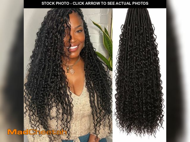 Lot 74-14272465 - Soft Boho Locs Crochet Hair-24Inch 8Packs Goddess Faux Locs for Black Women(1B, 24 Inch(Pack of 8)) ...