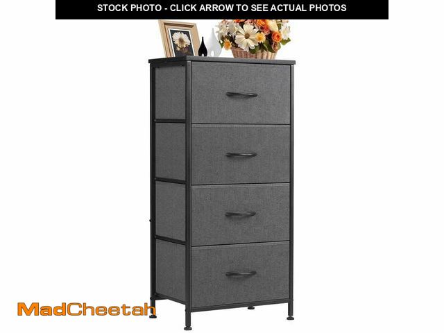 Lot 74-13764804 - CONCETTA 4 Drawer Dresser, Wide Chest Drawers Nightstand Storage Tower Storage Fabric Dresser With W...