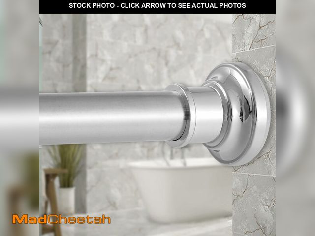 Lot 74-14334880 - Haryaers Silver Long Curtain RodTension Shower Curtain Rods 30 to100 inch Adjustable Spring Heavy Du...