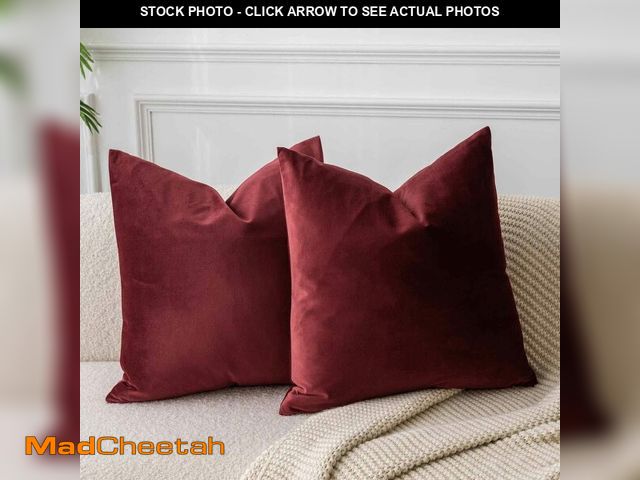 Lot 74-12973926 - JUSPURBET Couch Pillow Covers Set of 2 Decorative 22x22 Velvet Throw Pillow Covers Cases for Modern ...