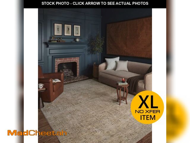 Lot 74-12785551 - Loloi Magnolia Home by Joanna Gaines Junie Collection JUE-02 Oatmeal/Smoke 7'-10" x 7'-10", .38" Pil...