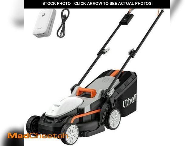 Lot 74-12378521 - Litheli Cordless Lawn Mower  U20 Series 20V Electric Lawn Mowers  13 Inch  Adjustment Heights  Light...