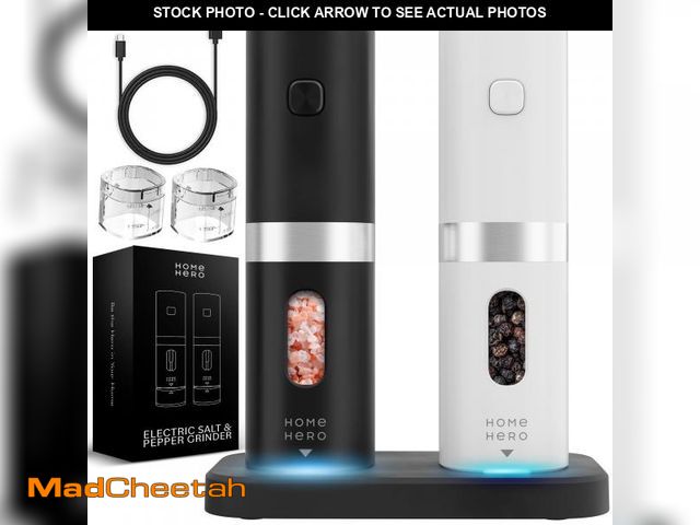 Lot 74-12216674 - Home Hero Electric Salt and Pepper Grinder Set - Automatic Salt and Pepper Grinder Set Rechargeable....