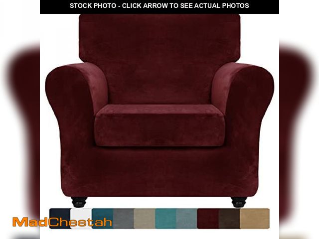 Lot 74-10770303 - ZNSAYOTX Luxury Velvet Chair Slipcovers with Arm 2 Piece Stretch Chair Covers for Living Room Thick ...