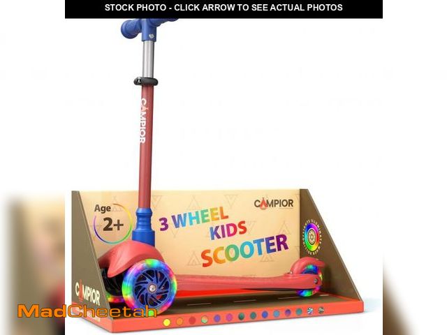 Lot 74-12509993 - Campior Red &amp; Blue Mini 3 Wheel Scooter for Kids - Lean-to-Steer with LED Light-Up Wheels, Adjus...