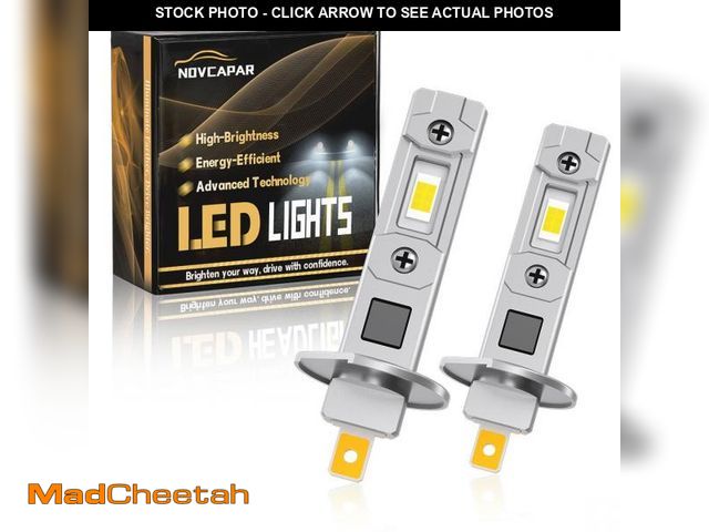 Lot 74-11554449 - NOVCAPAR H1 LED Bulbs Upgrade +600% Brighter 24000LM 120W,High and Low Beam,6500K Cool White,1:1 Min...