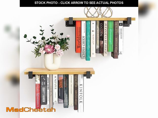 Lot 74-13963601 - NANATI 2 Set of Floating Bookshelf, Pine Wood Invisible Bookshelf, Hanging Bookshelves for Wall, Uni...